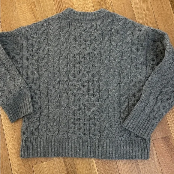 Hill House The Kennedy Sweater gray Fisherman Knit Rory Gilmore Sweater XS SMALL - Picture 9 of 9